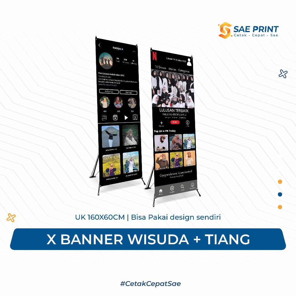 X-Banner Wisuda / Kado / Hadiah Wisuda / Banner Wisuda / Custom / Spanduk / 1 Hari Jadi