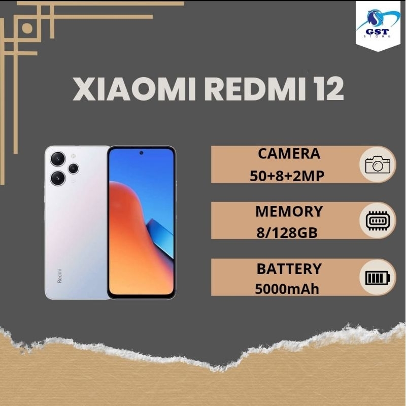HP XIAOMI REDMI 12 RAM 8 INTERNAL 128 BERGARANSI RESMI TAM BISA COD