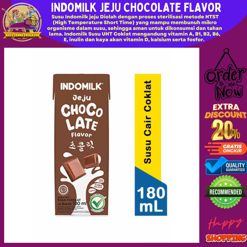 

indomilk Jeju Chocolate Susu UHT Rasa Cokelat [180 mL]