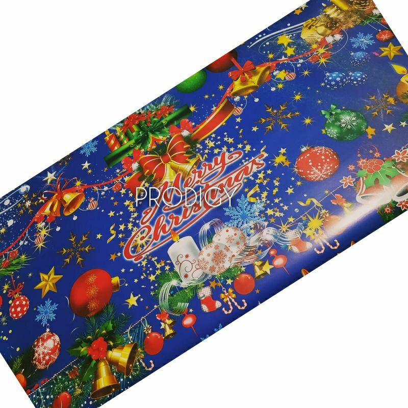 

KERTAS KADO/BUNGKUS KADO/WRAPPING PAPER MERRY CHRISTMAS/ NATAL BIRU
