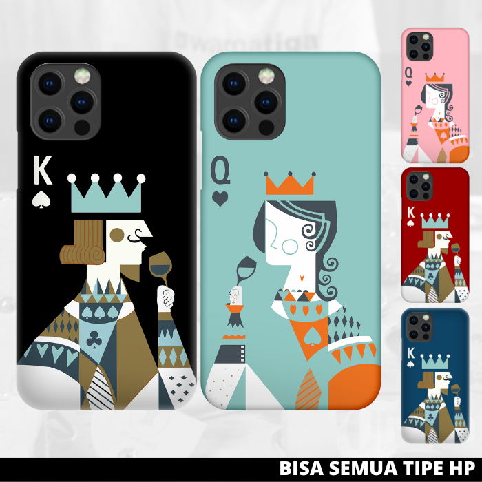 BOSCASING - Premium Casing Case Couple King Queen Kartu Remi All Type Iphone Samsung Realme Oppo Viv