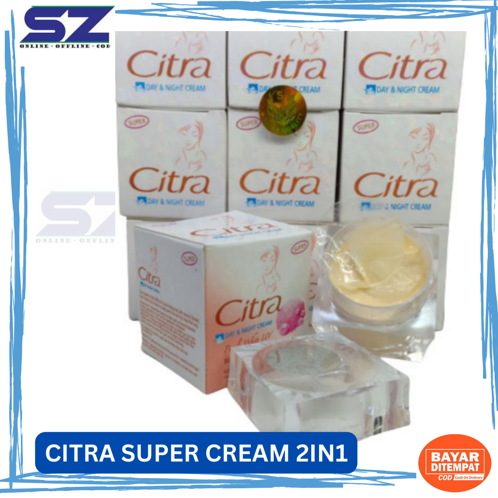 CITRA SUPER CREAM WAJAH PELEMBAB WAJAH SKINCARE BEDAK PENCERAH WAJAH PEMUTIH WAJAH CREAM SIANG MALAM