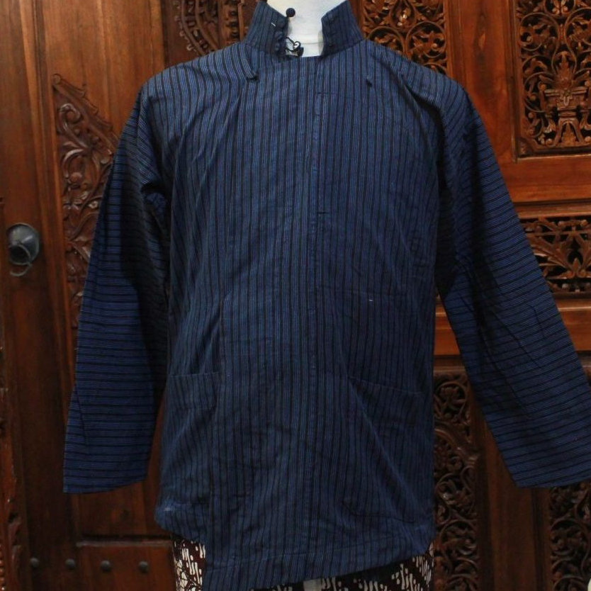 BAJU ATASAN ADAT JAWA/SURJAN LURIK BIRU/SURJAN LURIK ABU DEWASA/SURJAN LURIK PRIA/BAJU ADAT JAWA