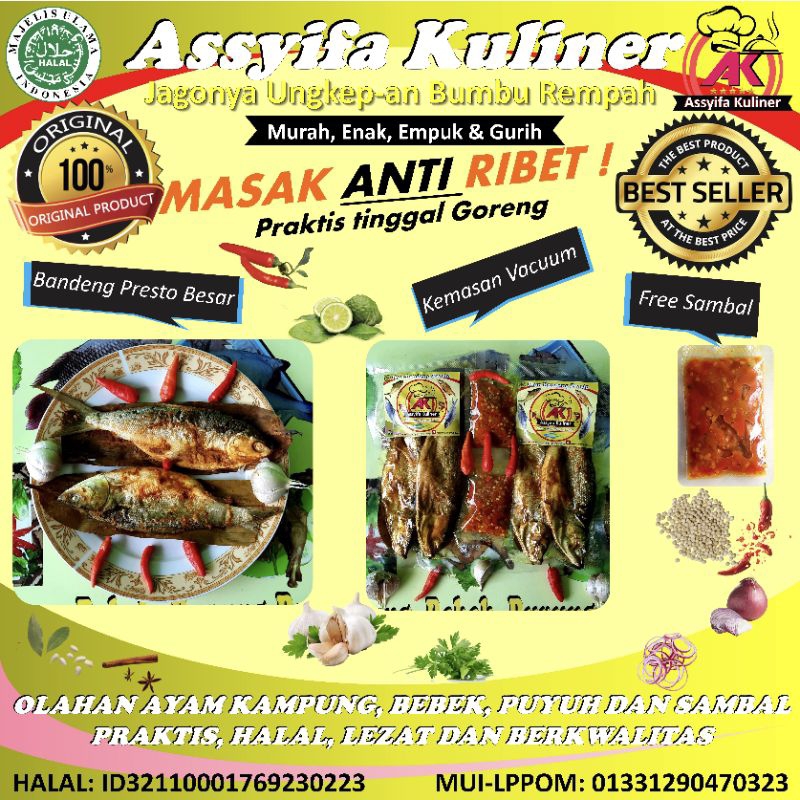 

Ikan Bandeng Presto Besar Duri Lunak Enak Gurih dan Murah free Sambal