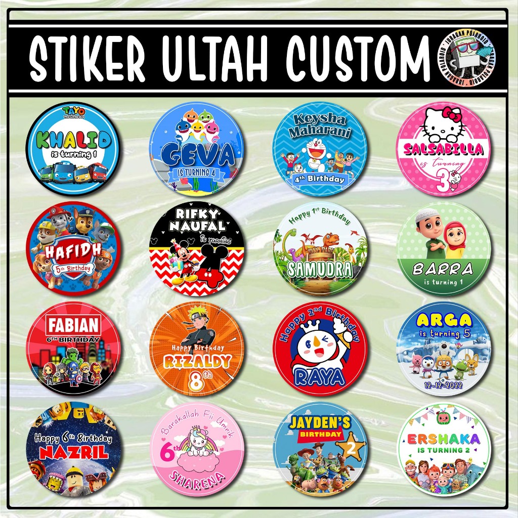 

Paket Stiker Ulang Tahun/Olshop custom A3 murah