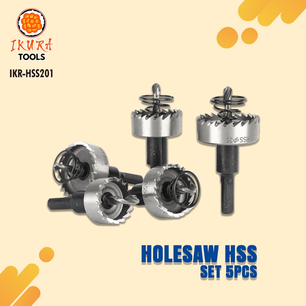 Mata bor holesaw besi hole saw HSS set 5 pcs mata bor besi serba guna Mata bor holesaw besi hole saw