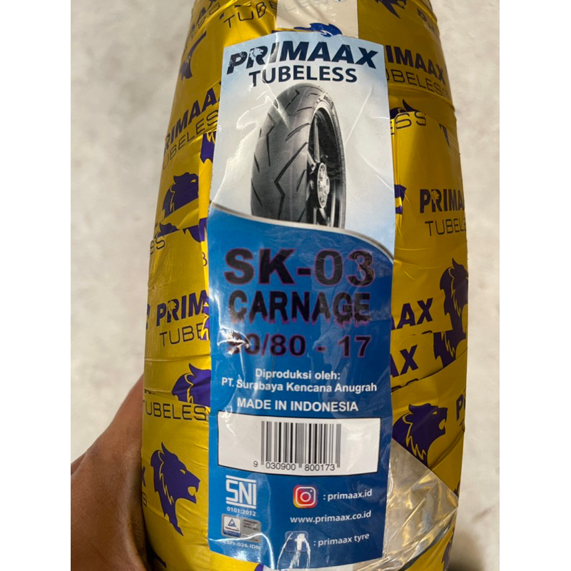 Ban primaax tubeless 90/80 ring 17 SK-03 carnage