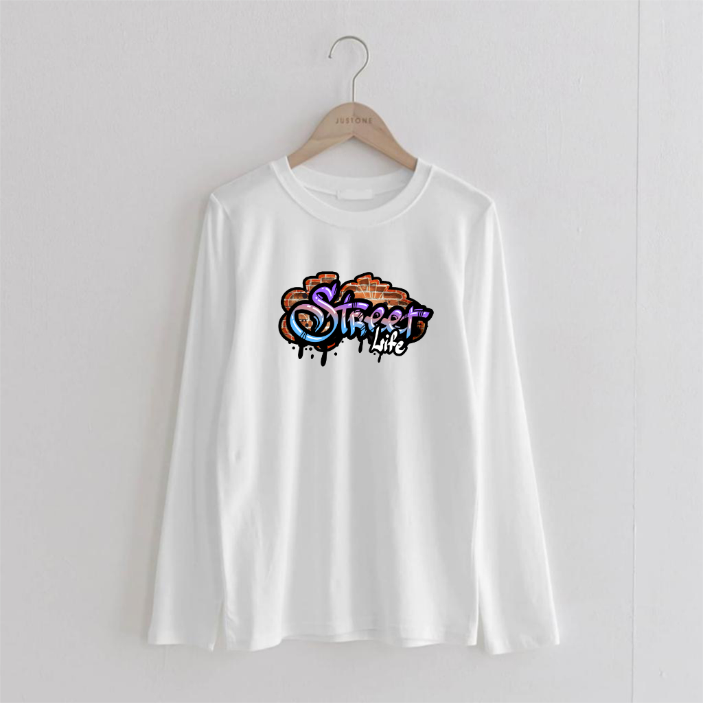 KAOS KATUN COMBED PANJANG GRAPITI STREET PRIA WANITA TERLARIS