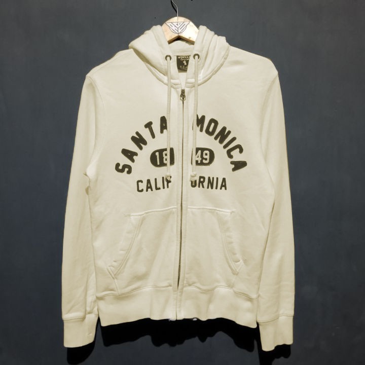 Jaket Hoodie Zipper WHO AU California Santa Monica Full Bordir & Hangtag Pria Wanita Premium