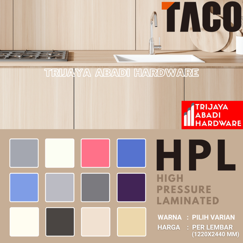Taco HPL 015 - 052 AA Solid Series Pelapis Furniture Laminate