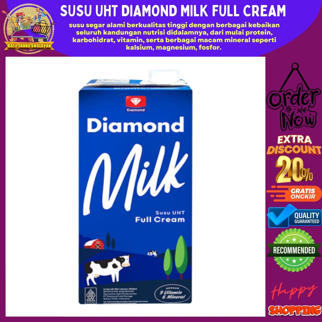 

Susu UHT Diamond Plain Full Cream 1 Liter