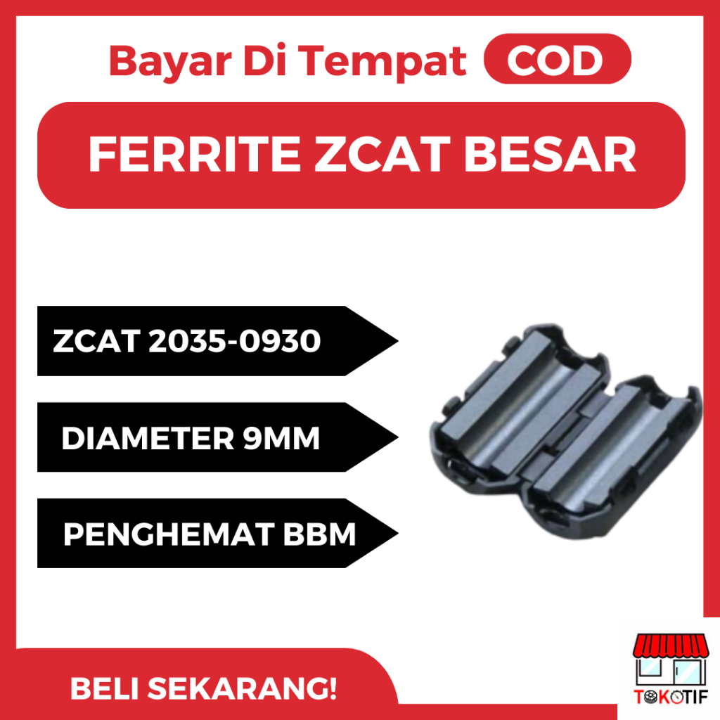 Magnet TDK Ferite Ferrite Tipe Zcat 2035-0930 9 MM Original Alat Penghemat BBM Mobil & Motor