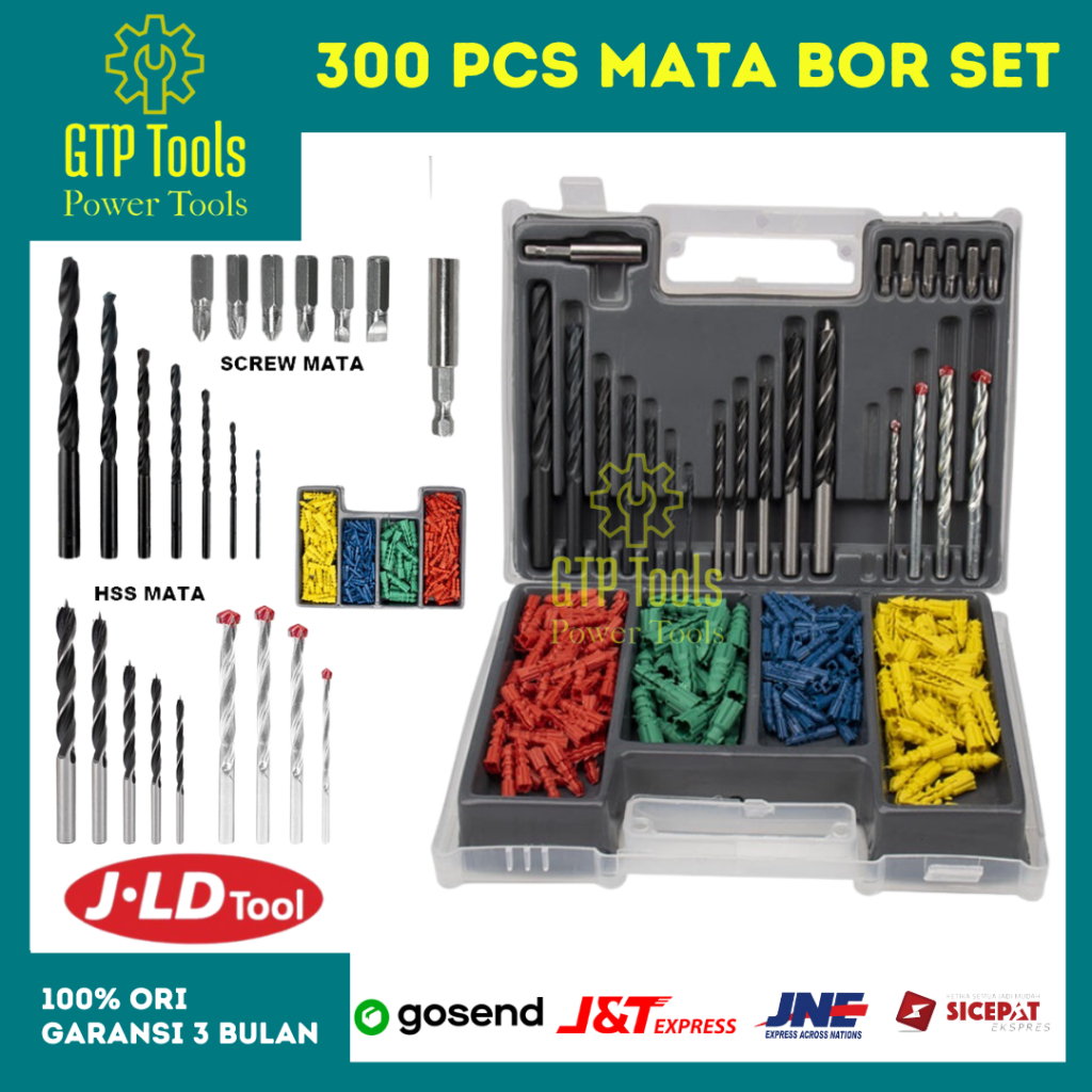 GTP Tools - JLD 300 SET Mata Bor - mata bor besi baja asli - Mata Bor Besi Kayu Beton - Mata Bor