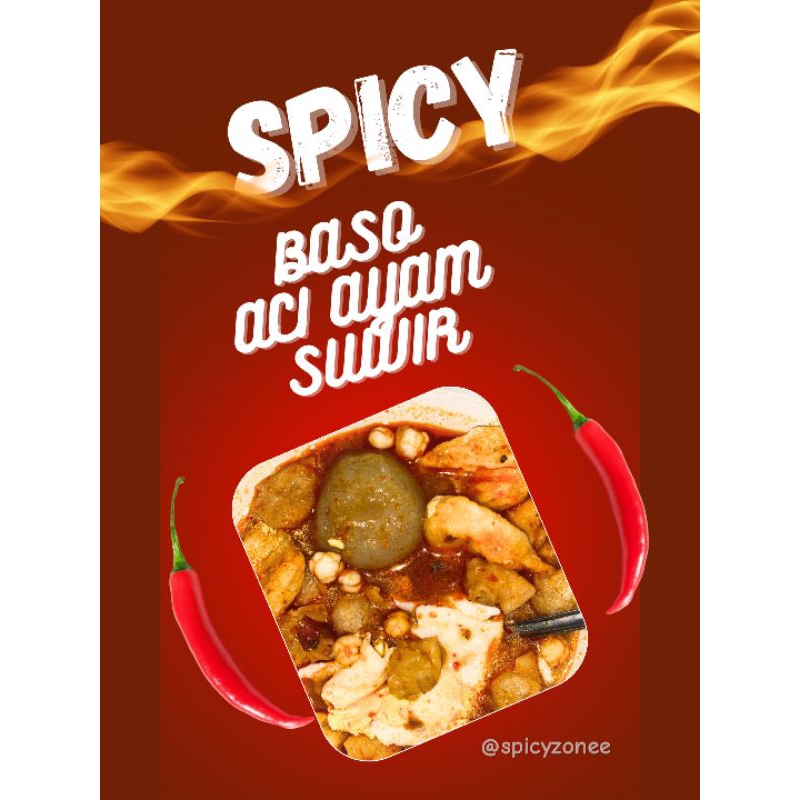 

SPICYZONEE Baso Aci isian ayam suwir pedas daun jeruk | halal