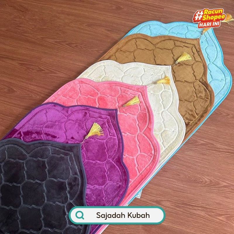 Sajadah Tebal Turkey Premium Model Kubah Polos Emboss