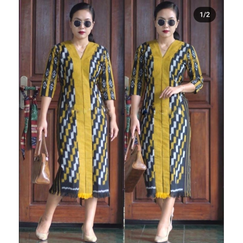 Dress Tenun Etnik Dress Tenun Ikat Dress Tenun OT69