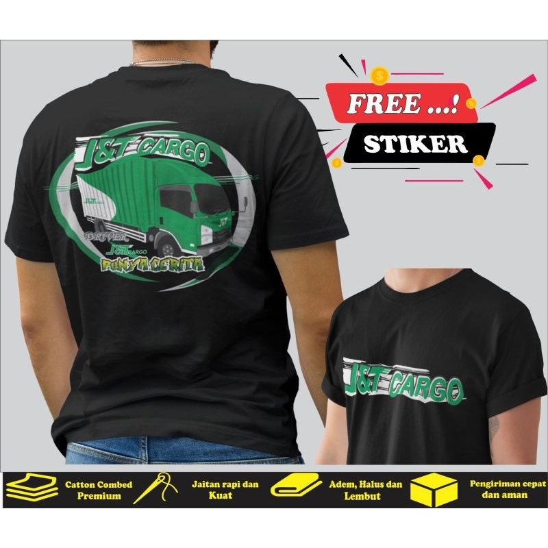 Kaos Pria Keren Driver JNT Cargo Terbaru Lengan Panjang dan Pendek Catton 24S Premium lebih tebal le