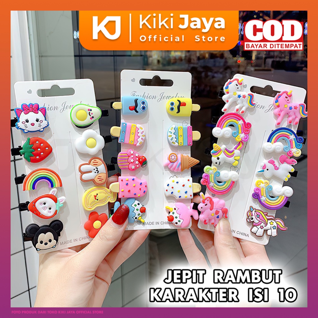 [KIKI] Jepit Rambut Anak Karakter - 1 SET ISI 10 - Jepitan Lucu Cewek Perempuan 10pcs in 1 10in1 Fas