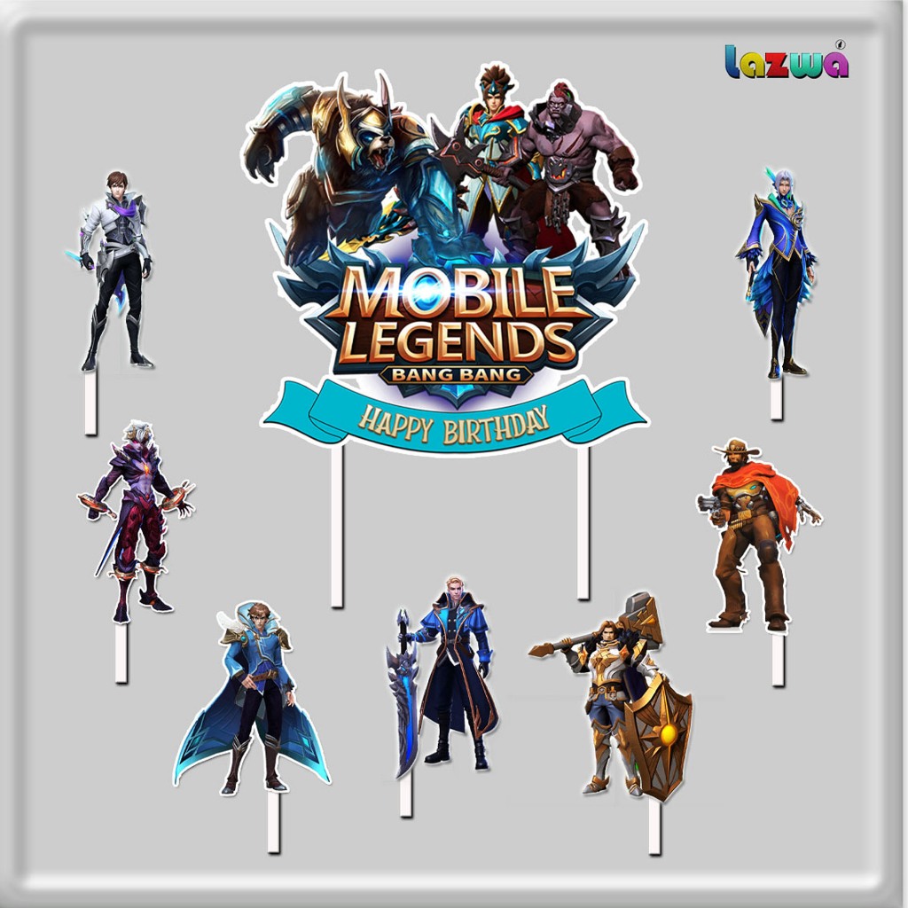 Topper cake mobile legends ml happy birthday