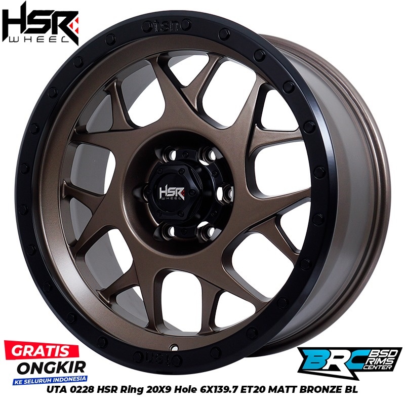VELG MOBIL PAZERO HUMMER FORTUNER TRITON EVEREST UTA 0228 HSR R20X9 H6X139,7 ET20 BRZBL