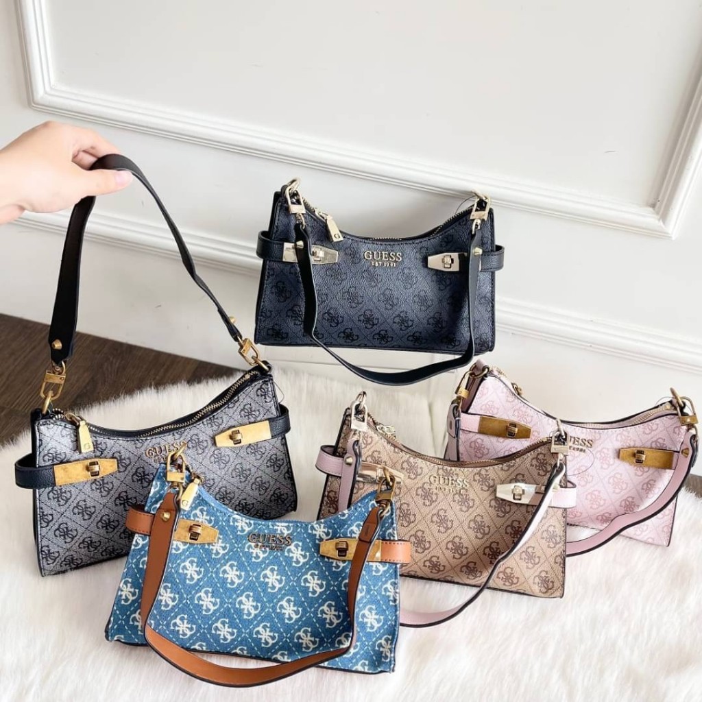 GSS GUESS TAS BAHU BAQUETTE ZADIE LOGO SHOULDER BAG 01697