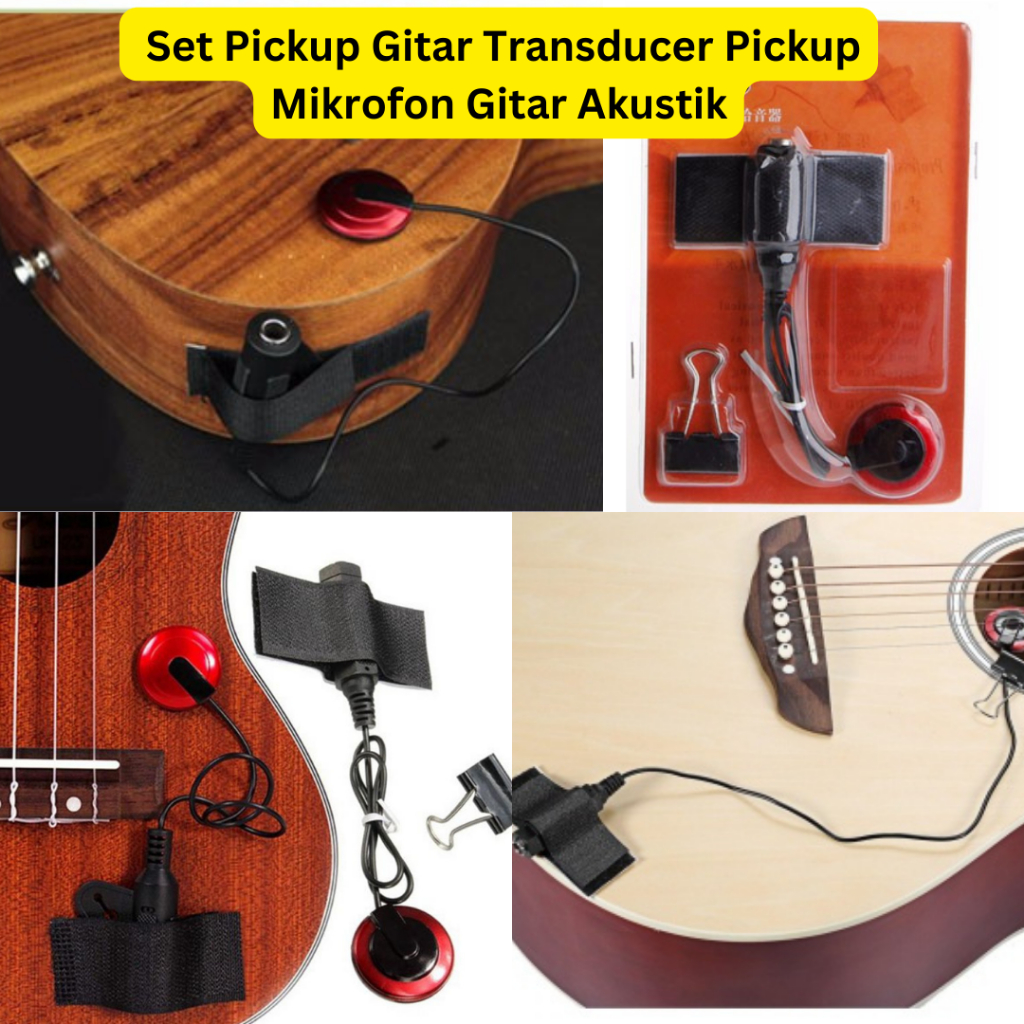 Set Pickup Gitar Transducer Pickup Mikrofon Gitar Akustik