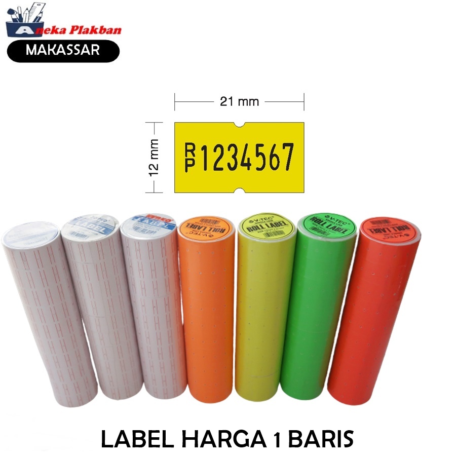 

[SLOP] LABEL HARGA 1 BARIS TAG HARGA PUTIH - WARNA