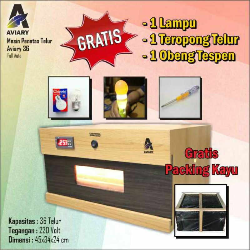 Mesin Penetas Tetas Telur Full Otomatis Kapasitas 36 Telur