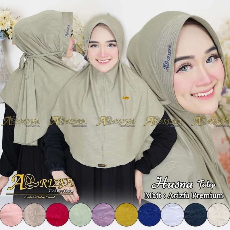 Jilbab Bergo Simple Husna Tulip Ori Arrizfa hijab viral 2023 kerudung dewasa pet