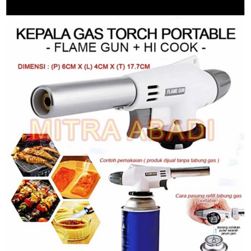 Flame Gun touch/kepala Gas Touch portable kepala gas pemantik