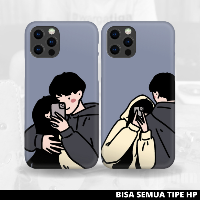 BOSCASING - Premium Casing Case Couple Kartun Aesthetic Lucu All Type Iphone Samsung Realme Oppo Viv