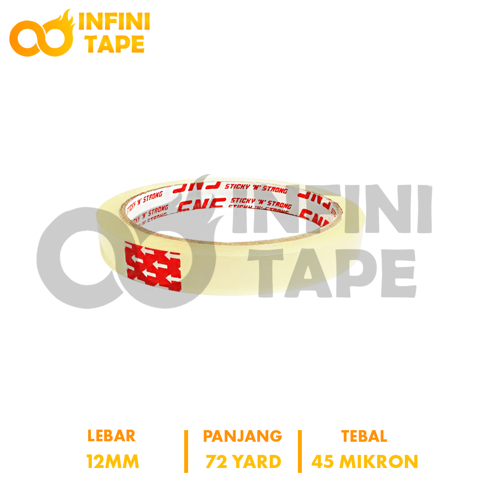 

Solasi / Isolasi / Solatip SNS 12mm X 72 Yard/100 Yard X 45 Mikron