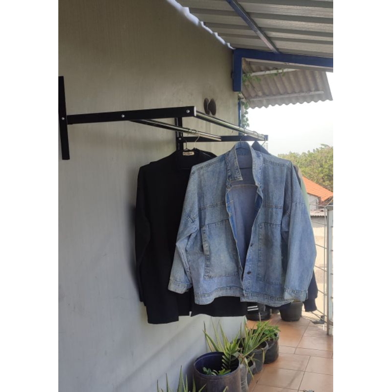 Jemuran lipat dinding multifungsi 100cm