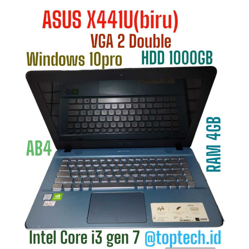 (AB4)LAPTOP ASUS X441U( biru) RAM 4GB HDD 1000GB