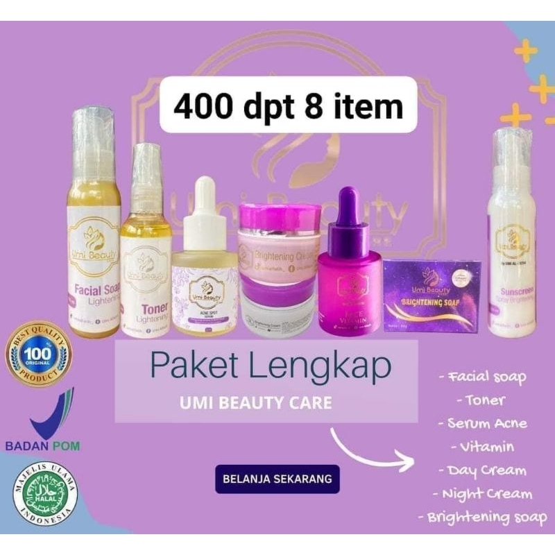 PAKET LENGKAP BOOSTER UBC | UMI BEAUTY CARE | BONUS GIFT RANDOM | SKINCARE | ORIGINAL | BPOM