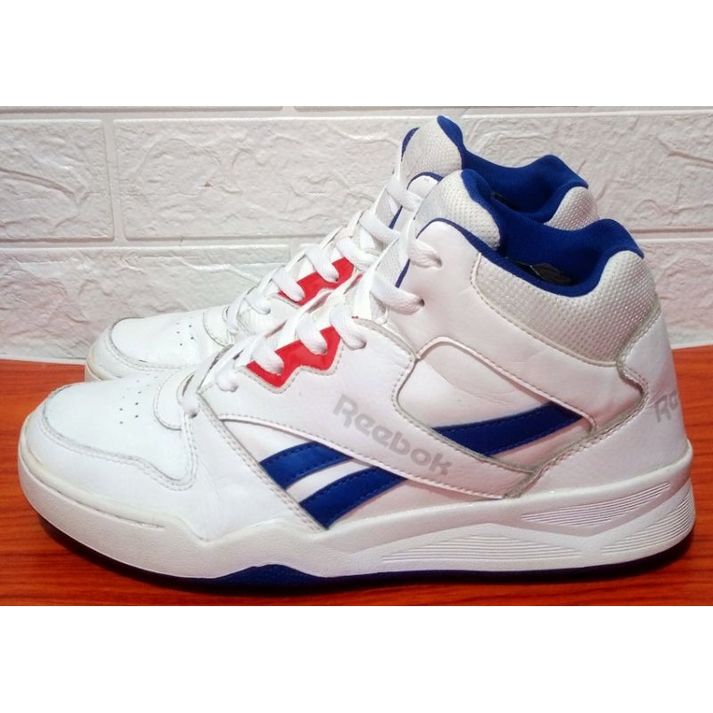 Sepatu pria Reebok high kulit biru putih Original
