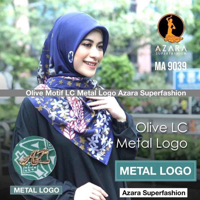 Hijab Azara Olive LC Random campur motif dan warna