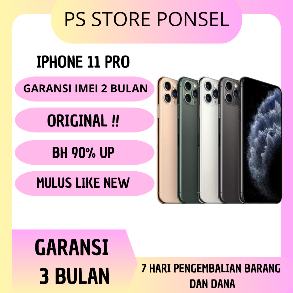 iPhone 11 Pro  64GB/256GB/BH:90%atas BEKAS/SECOND/ORIGINAL/LIKE NEW 99%