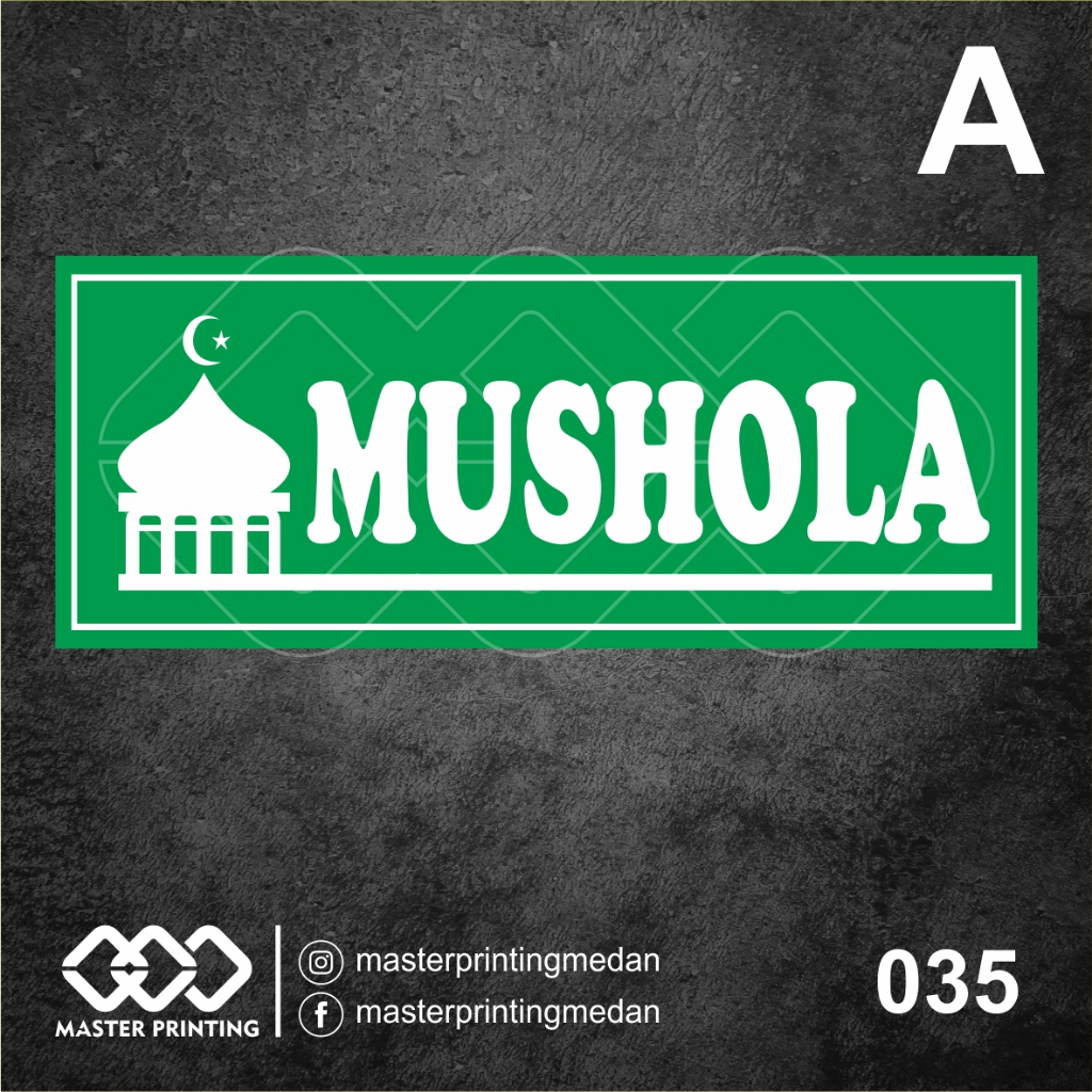 

035 - Stiker Mushola, Stiker Label Mushala, Sticker Vinyl, Premium, Tahan Air, Termurah, Bisa Custom