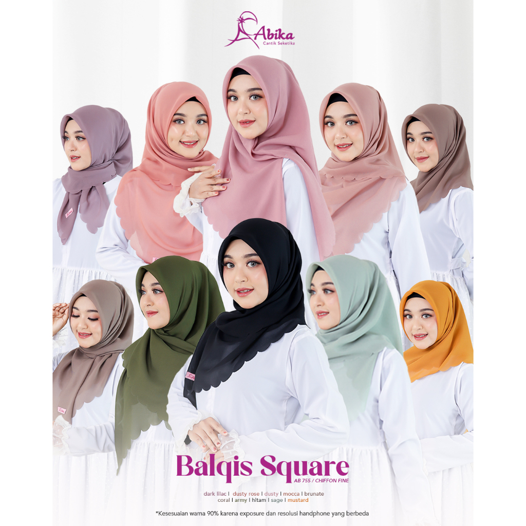 HIJAB SEGI EMPAT BALQIS SQUARE LASER BY ABIKA HIJAB/GALLERY AMINAH