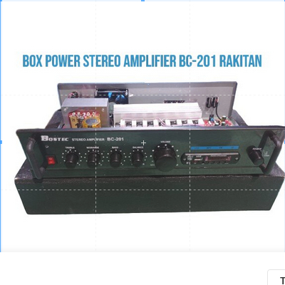 BOX POWER STEREO AMPLIFIER BC-201 RAKITAN SIAP PAKAI