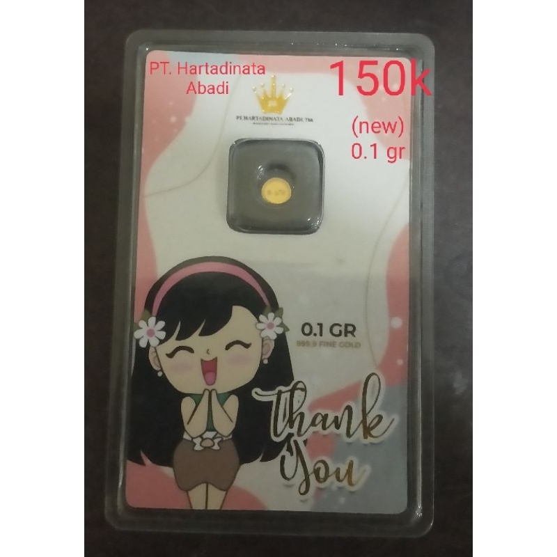 SALE Emas fine gold 0.1gr tanda terima kasih souvenir PT. Hartadinata Abadi new