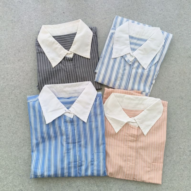 1st Collection - Yona Shirt (Two Tone Shirt) | Kemeja Oversized Wanita