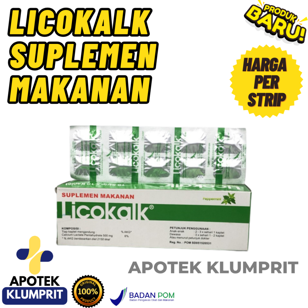 LICOKALK / PES STRIP / 10 TABLET / SUPLEMEN MAKANAN