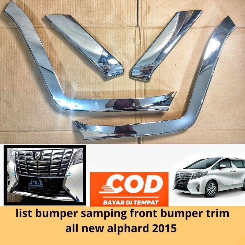 List bumper depan samping chrome chrome all new Alphard 2015