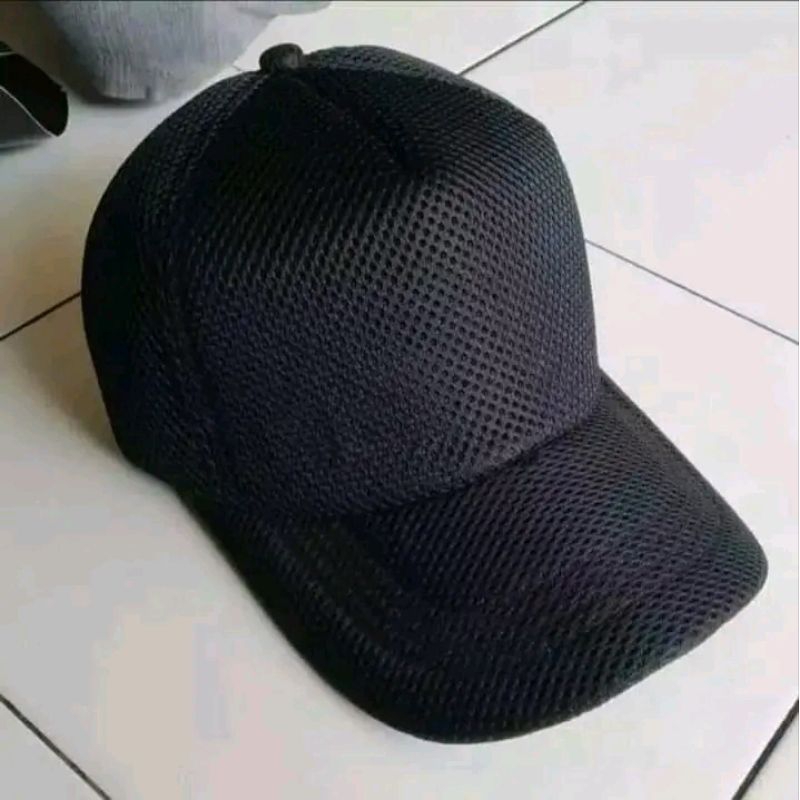 Topi jaring polos//topi jaring hitam//topi dabelmes polos