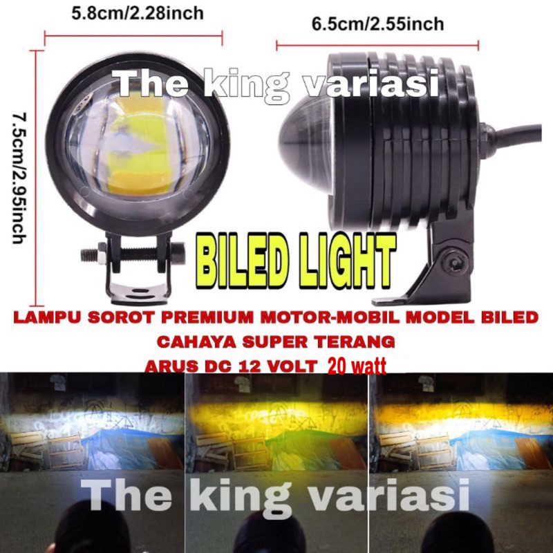 LAMPU SOROT MOTOR LED LASER MODEL BILED DC 20WATT SUPER TERANG/LAMPU SOROT LASER LED PREMIUM MODEL B