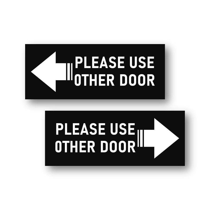 

Stiker Please Use Other Door Warna HItam