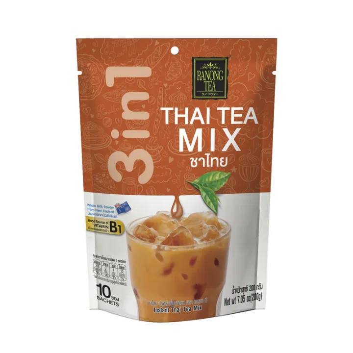 

RANONG TEA 3IN1 THAI TEA MIX 10 PACKETS 200 GRAMS