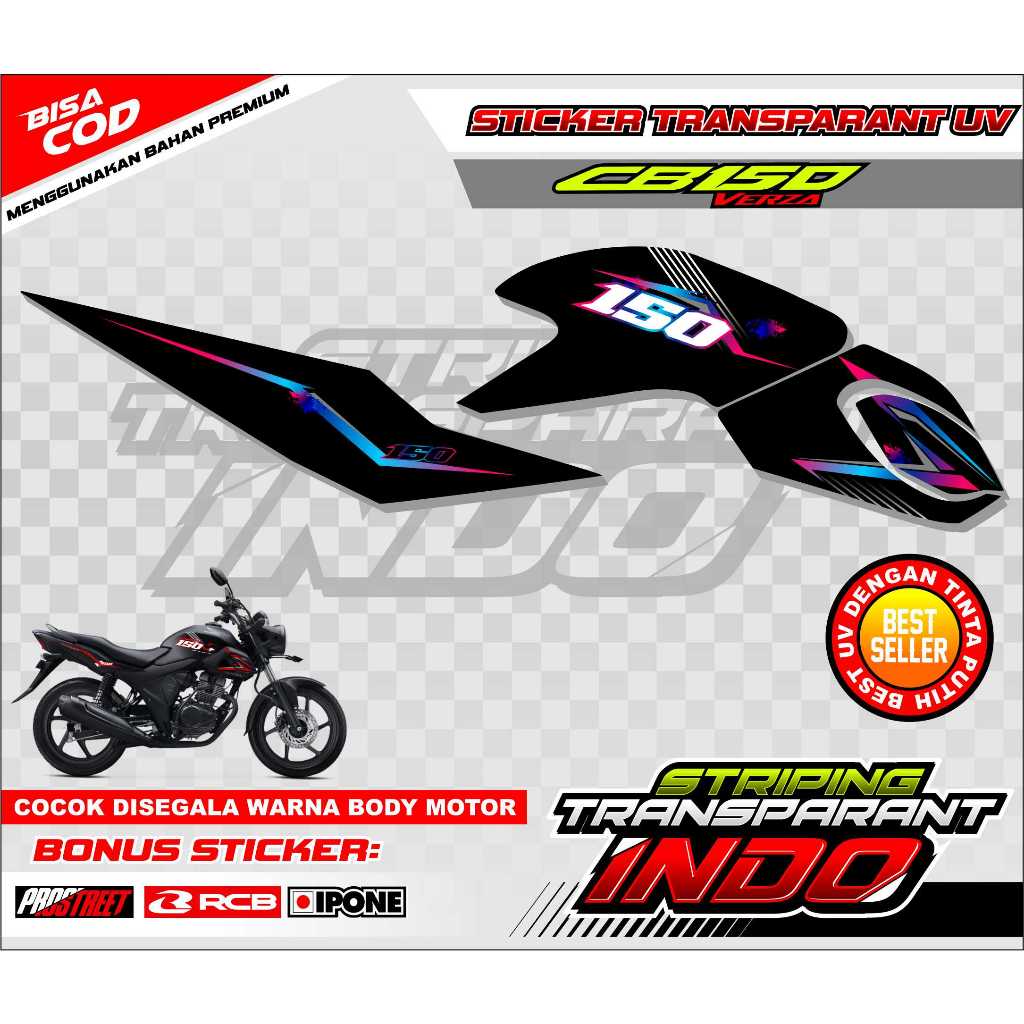 STRIPING VARIASI HONDA CB 150 VERZA / STICKERS LIST VARIASI MOTOR CB 150 VERZA